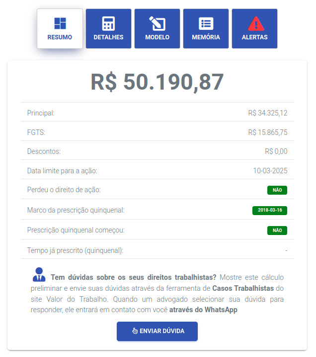 Exemplo de resultado